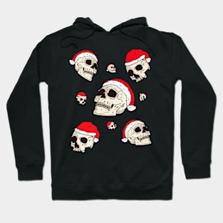 Xmas Santa Skulls Design Hoodie